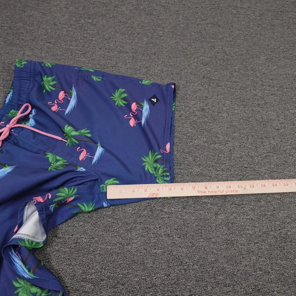 Sperry‎ Swim Shorts Mens Large Blue Flamingo Palm Tree Tropical Print Lined